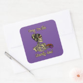 Grappig skelet Drink dat ik letterlijk Dead Coffee Vierkante Sticker (Envelop)