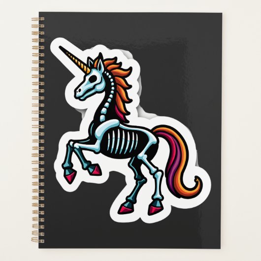 Grappig Skelet Eenhoorn Liefhebbers Griezelige Hal Planner (Voorkant)