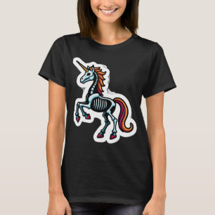 Grappig Skelet Eenhoorn Liefhebbers Griezelige Hal T-shirt