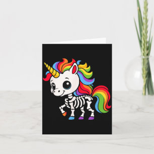 Grappig Skelet Eenhoorn Liefhebbers Halloween Kost Kaart