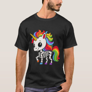 Grappig Skelet Eenhoorn Liefhebbers Halloween Kost T-shirt