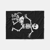 Grappig Skelet En Hond Halloween Kostuum Hond Sche Fleece Deken (Voorkant (Horizontaal))