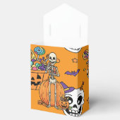Grappig Skelet En Snoep Voor Halloween Bedankdoosjes (Geopend)