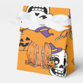 Grappig Skelet En Snoep Voor Halloween Bedankdoosjes (Voorkant Zijde)