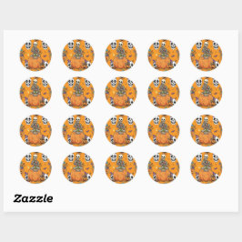 Grappig Skelet En Snoepgoed Voor Halloween Ronde Sticker
