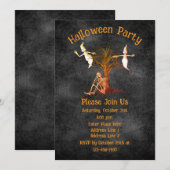 Grappig skelet en spoken Halloween Kaart (Voorkant / Achterkant)