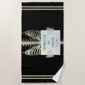 Grappig skelet Gereserveerd teken Spooky Beach Han Strandlaken (Voorkant)