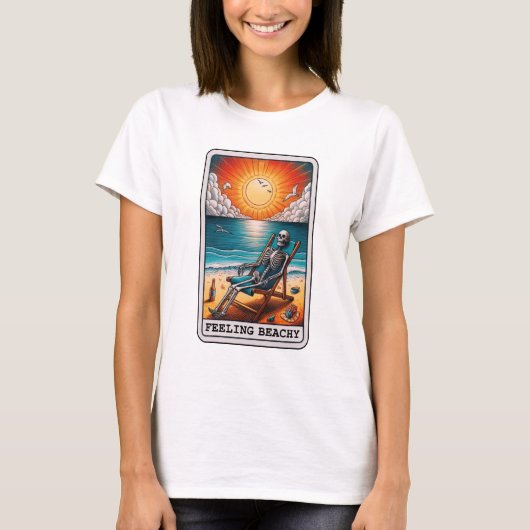 Grappig Skelet Gevoel Beachy Tarot T-shirt (Voorkant)