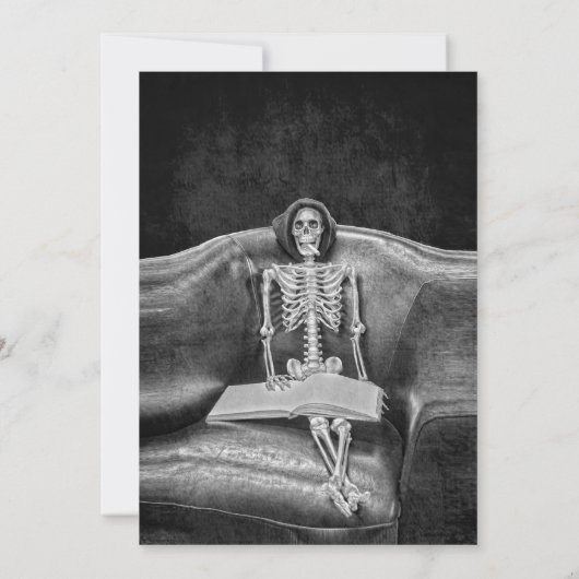 Grappig skelet  gotische RIP naar zijn 20s Aankondiging (Achterkant)