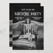 Grappig skelet gotische RIP naar zijn 20s Aankondiging (Voorkant / Achterkant)