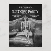 Grappig skelet gotische RIP naar zijn 20s Uitnodiging Briefkaart (Voorkant)