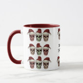 Grappig Skelet Griezelige Sfeer Hoofd Kerstmis Roo Mok (Links)