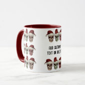 Grappig Skelet Griezelige Sfeer Hoofd Kerstmis Roo Mok (Voorkant links)