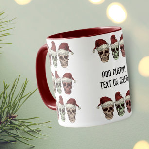 Grappig Skelet Griezelige Sfeer Hoofd Kerstmis Roo Mok