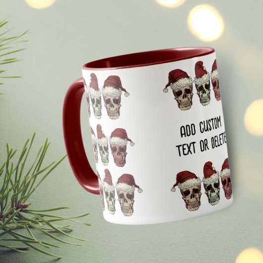 Grappig Skelet Griezelige Sfeer Hoofd Kerstmis Roo Mok