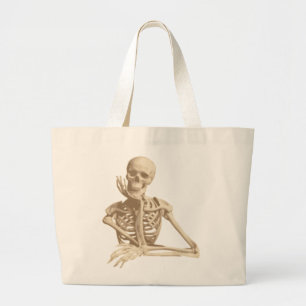 Grappig Skelet Grote Tote Bag