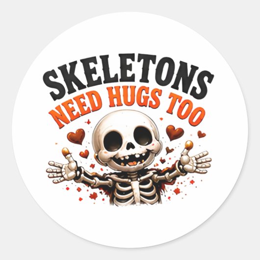 🤍 Grappig skelet Halloween gezegde 💀 Ronde Sticker (Voorkant)