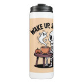 Grappig Skelet Halloween Koffie Thermische Tumbler Thermosbeker (Voorkant)