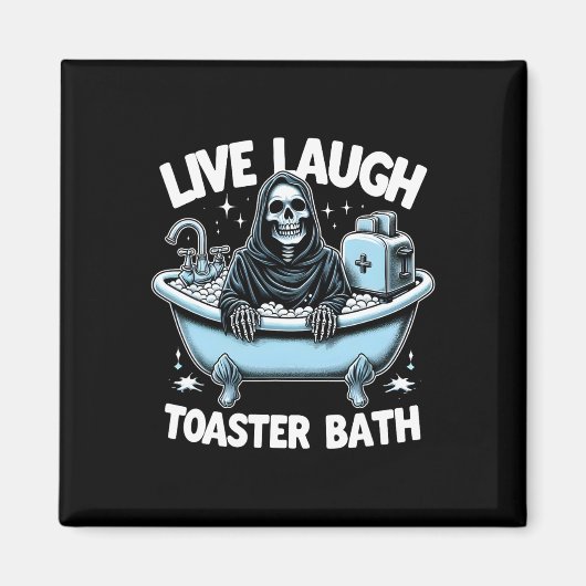 Grappig Skelet Halloween Live Lach Toaster Th Des Magneet (Voorkant)