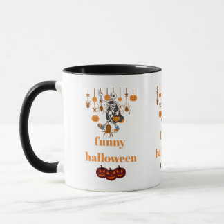 Grappig Skelet Halloween Mok