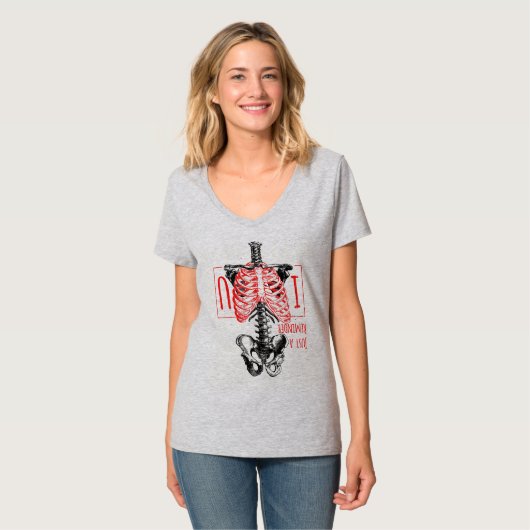 Grappig Skelet Hart Ik Hou van Jou T-shirt (Voorkant volledig)