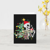 Grappig Skelet Heet Cacao Iets Kerst Iets Y Soky Kaart (Gele Bloem)