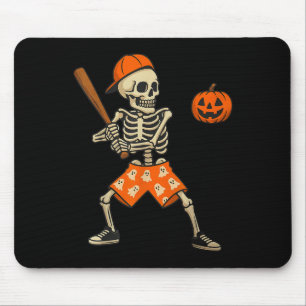 Grappig Skelet Honkbal Slaghout Halloween Kostuum Muismat