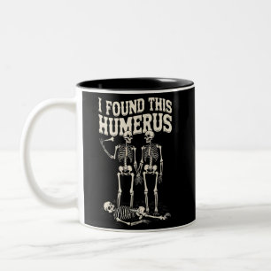 Grappig Skelet Humerus Grappenmaker Halloween Humo Tweekleurige Koffiemok