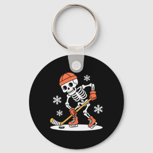 Grappig Skelet IJshockey Halloween _2 Sleutelhanger