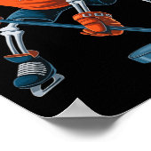 Grappig Skelet IJshockey Halloween Poster (Hoek)
