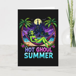 Grappig Skelet Ijsje Heet Spook Zomer Zomerwe Kaart
