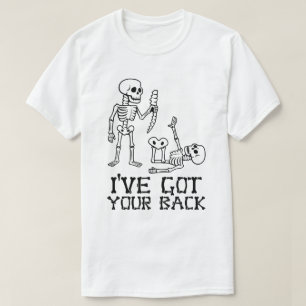 Grappig Skelet “Ik Heb Je Rug” Grappenmaker – Humo T-shirt