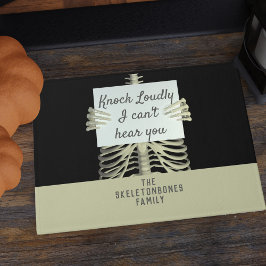 Grappig skelet Ik kan je niet horen Halloween deur Deurmat