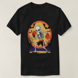 Grappig skelet in bokshandschoenen-Spooky Hallowee T-shirt
