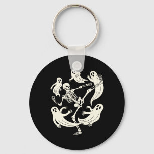 Grappig Skelet Karate Liefhebbers Griezelen Hallow Sleutelhanger