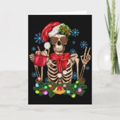 Grappig skelet kerst feestdagen kaart (Voorkant)