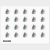 Grappig Skelet Kerst Mis Feestelijk Mis Schrikbare Ronde Sticker (Vel)