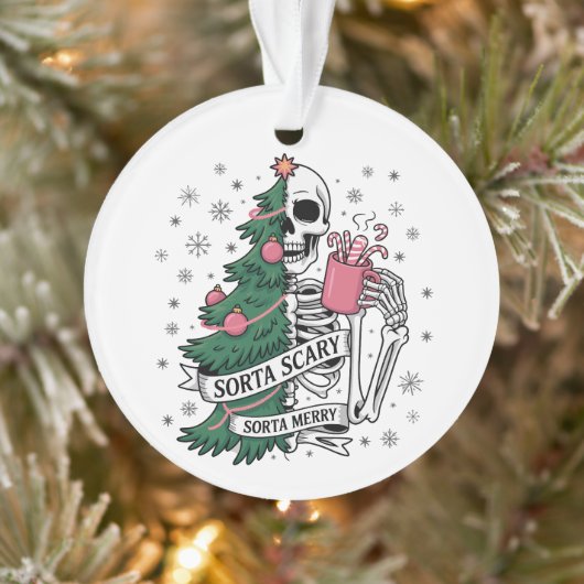Grappig Skelet Kerst Mis Luk Mis Schrik Ornament (Boom)