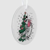Grappig Skelet Kerst Mis Luk Mis Schrik Ornament (voorkant)