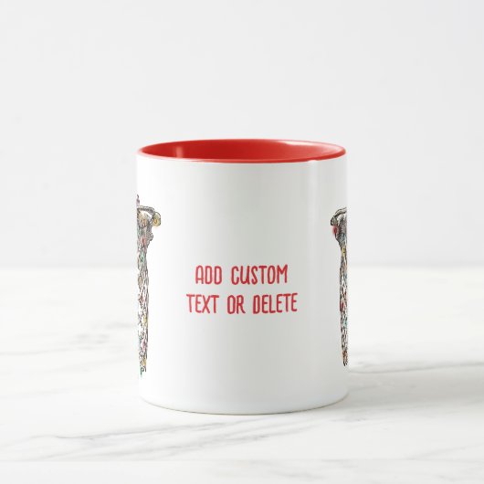 Grappig Skelet Kerstboom Lichten X-Ray Rood Mok (Midden)