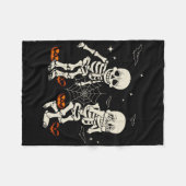 Grappig skelet kinderen Griddy-dans Halloween grap Fleece Deken (Voorkant (Horizontaal))