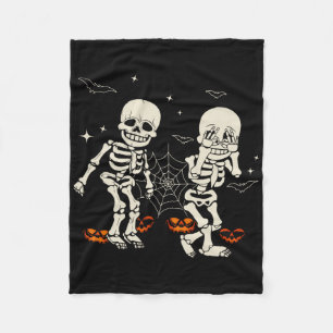 Grappig skelet kinderen Griddy-dans Halloween grap Fleece Deken