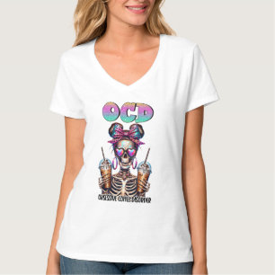 Grappig skelet koffie woord kunst t-shirt