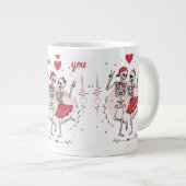 Grappig Skelet Koppel Verliefd Grote Koffiekop (Voorkant rechts)
