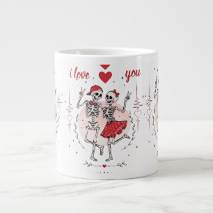 Grappig Skelet Koppel Verliefd Grote Koffiekop