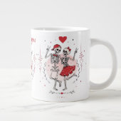 Grappig Skelet Koppel Verliefd Grote Koffiekop (Rechts)