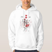 Grappig Skelet Koppel Verliefd Hoodie (Voorkant)
