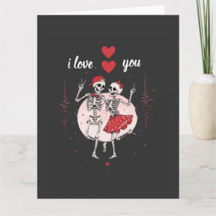Grappig Skelet Koppel Verliefd Kaart