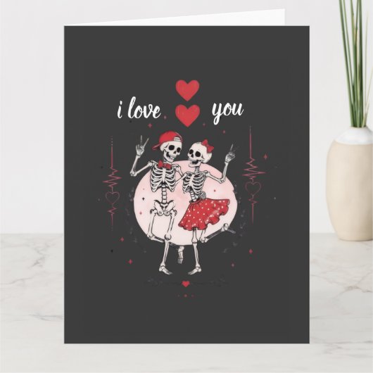 Grappig Skelet Koppel Verliefd Kaart (Voorkant)