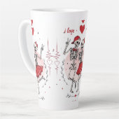 Grappig Skelet Koppel Verliefd Latte Mok (Linkerhoek)